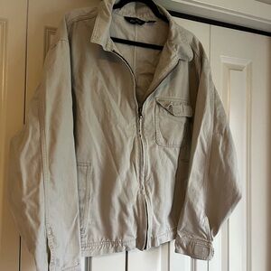 Vintage Men's khaki 100% cotton Jacket Eddie Bauer size L